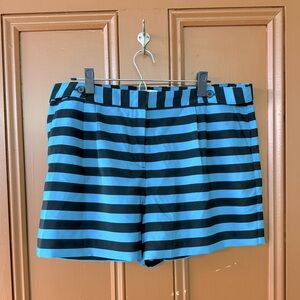 Womens Ann Taylor Shorts 16 Blue Black Striped